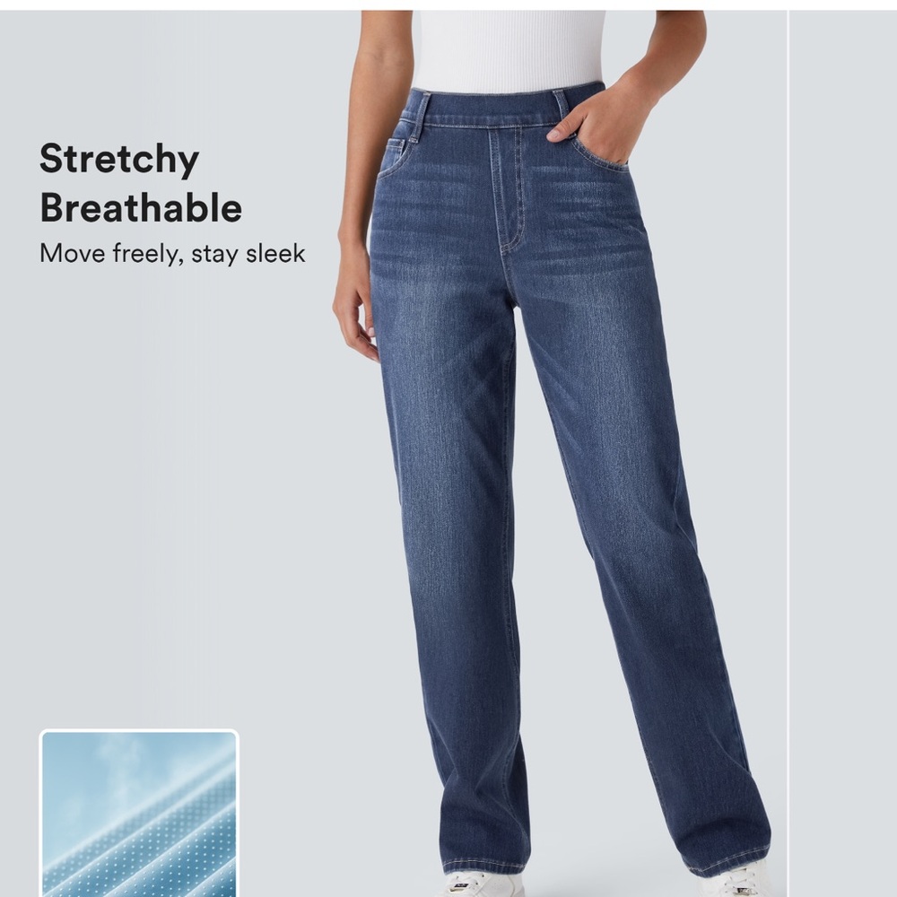 HALARA High Rise Blue Women's Jeans - Picture 5 of 7